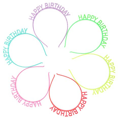 ibasenice 6stücke Geburtstags-haarreifen Party-haarschmuck Leuchtend Haaraccessoires Mit Motiven Fest-requisiten Für Wiederverwendbar Leicht Tragbar