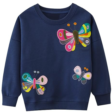 Codkkre Sweatshirt Filles Pull Coton Sweat-Shirt Enfant Fille Printemps Automne Hiver Col Rond Sweater pour Enfants, Style 5, 6 Ans