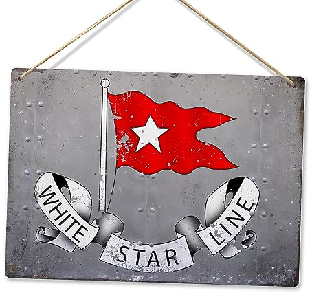 White Star Line – Small with Twine | Printed Metal Wall Sign Plaque