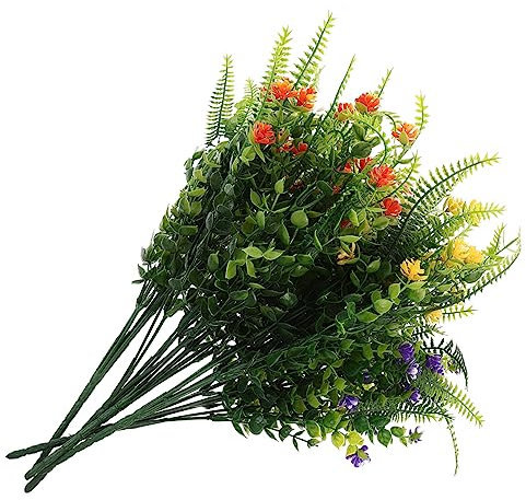 Cabilock 5stücke Künstliche Blumen Für Draußen Kunstblumensträuße Aus Plastik Realistische Blumen Und Pflanzen Für Außen-Dekoration Blumenschmuck Aus Abs-Material Künstliche Frühlingsblumen