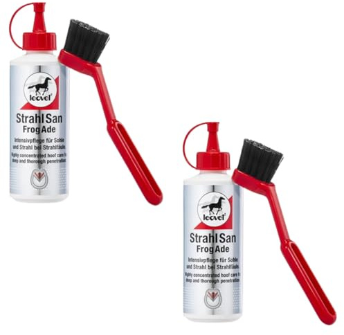 RL24 leovet - Strahlsan mit Pinsel – Strahlfäule-Pflege – 2 x 200 ml | (2er Set) – Huffett für Strahlpflege – Hufbalsam schützt Strahl & Sohle – Hufpflege für Pferde