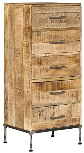 CKioict Vitrinenschrank Mehrzweckschrank Sideboard Wohnzimmer Kommode 45 x 35 x 106 cm Mango-Massivholz für Wohnzimmer & Schlafzimmer