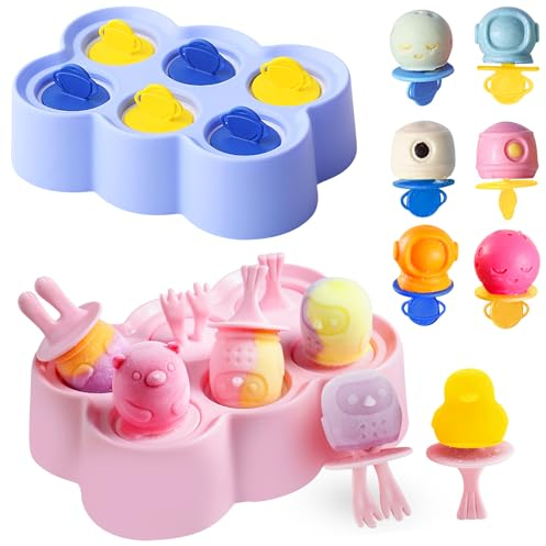 Popsicle Mold Set 2 Pieces Ice Lolly Moulds with Sticks Homemade Silicone Popsicle Maker Easy Release Ice Cream Molds Reusable DIY Pop Molds