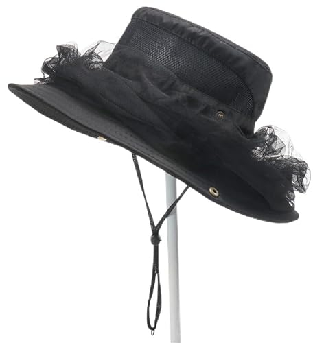 Mosquito Net Hat Beekeeper Hat Midge Insect Bug Fly Net Hat Veil Hat Mesh Gnat Hat with Removable Netting Jungle Bucket Hat Face Neck Cover Hat Anti-Mosquito Safari Hat for Fishing Gardening