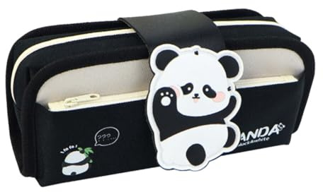 LICHENGTAI Federmäppchen für Kinder Mädchen Jungen, Niedliches Panda Stiftetasche Abnehmbares Stifteetui mit Reißverschluss, Schreibwaren Schreibtisch Organizer für Schüler Schule Bürobedarf