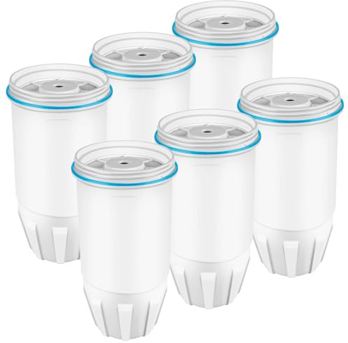 6-Pack Replacement Filter Fits Zero Water Pitcher 5-Stage 0-TDS | Reduce Lead, Chromium, PFOA/PFOS. Fits ZR-001, ZP-010, ZR-017, ZR-004, ZD-018 ZS-008