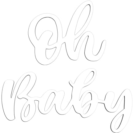 Oh Baby Schild für Hintergrund, Holz Oh Baby Buchstaben Süß Baby Shower Schild Foto Requisiten für Gender Reveal Party Babyparty Dekorationen für Jungen und Mädchen (Weiß)