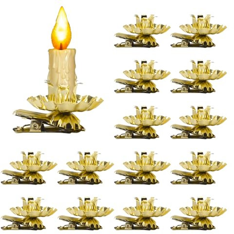 RobLuX 20 Stück Baumkerzenhalter Clip Weihnachtsbaum Kerzenhalter Mini Kerzenhalter Für Weihnachtsbaum Mit Clip Perfekt Für Christbaumschmuck,Hochzeiten,Geburtstagsfeiern