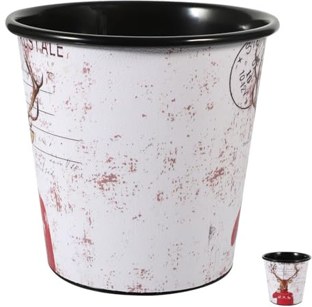 TINEASUR Vintage Tischabfalleimer Aus Kleiner Mülleimer Für Büro Wohnzimmer Und Schlafzimmer Retro Design Ohne Deckel Für Abfall Und Aufbewahrung Stabil Und Pflegeleicht
