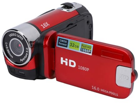 Caméscope à Zoom Numérique 16MP 1080P 16x, Caméscope D'Enregistrement Vidéo en Boucle de Lumière de Remplissage D'écran Couleur de 2,4 Pouces pour Les Voyages, Enregistrement de