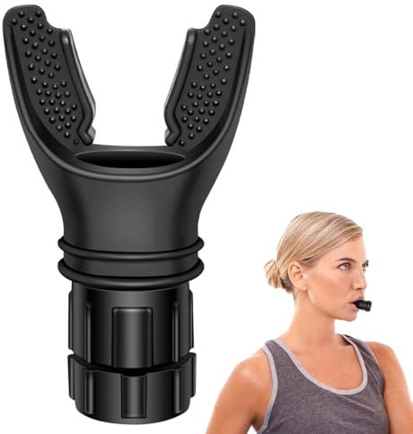 QIBZI Apparecchiature per logopedia Istruttore di resistenza respiratoria, allenatore di respirazione nero, macchina per esercizi portatile leggera