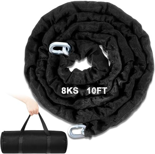 MorningRo 8KS Sicherheitskette, 3 m x 1,6 cm dick, quadratisch, Motorrad-Kettenschloss, robustes Kettenschloss mit schwarzer Tasche für Fahrräder, Container, Anhänger, Geländefahrzeuge und