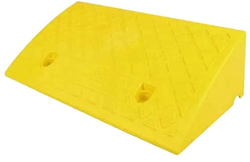 Schwellenrampe für Rollstuhl, Mobilität, Roller, Treppen, rutschfeste Auffahrt, Bordsteinrampe 1, 21,6 cm Höhe, 272,2 kg Tragkraft, Gelb (50 x 22 x 6 cm)