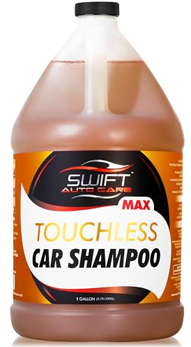 Swift Touchless - Champú concentrado MAX para automóvil (1 galón), no requiere cepillado, jabón de coche de alta espuma, resistente, detergente automático para cañones de espuma, funciona en coches
