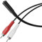 HDSupply divisor de audio, cable adaptador Y, conector jack aux 3,5 mm a 2x RCA cinch plug, para altavoces, subwoofer, barra de sonido, TV, coche, radio, smartphone, tablet, negro