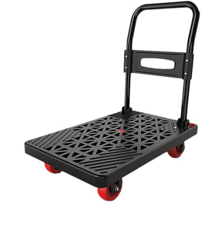 ZKALQECNF Plattformwagen Zusammenklappbarer Trolley, Leichter Trolley, Flachbettwagen, Haushaltstransportwagen, Anhänger, Expresswagen Transportwagen(Mittel)