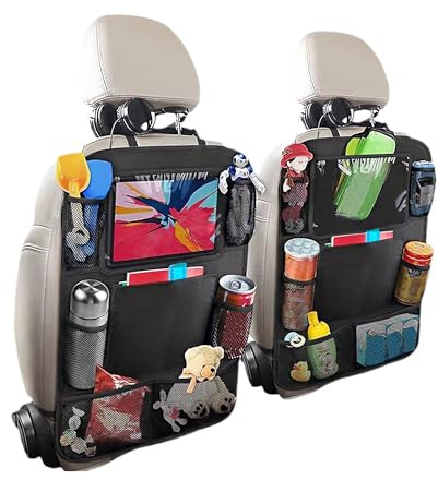 Flaconi Organisateur et Protège Siège Voiture - Accessoire Intérieur pour Enfant, Gadget Convient à la Plupart des Véhicules (2 Pièces)