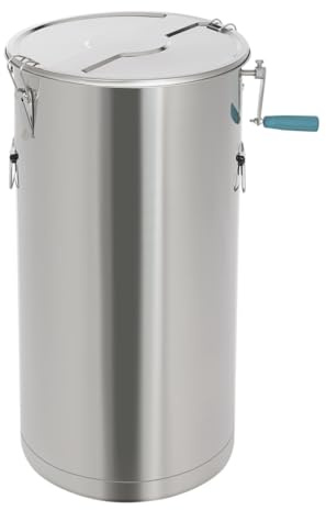 Extractor de miel manual de 2 panales con salida de miel, extractor de miel de acero inoxidable extractor de miel extractor de miel con tapa, extractor manual de miel extractor de miel apicultor