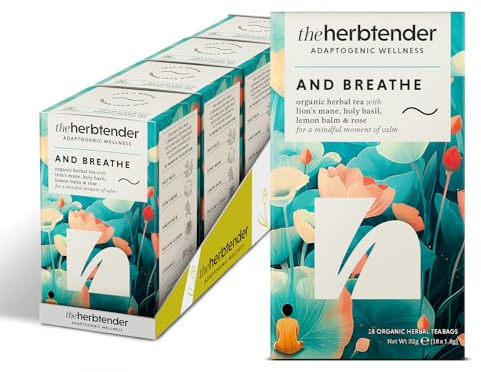 and Breathe Organic Rose Tea – Herbal Tea for Calm & Relaxation – Caffeine Free Herbal Teas – 72 x Flavoured Tea Bags Individually Wrapped – Organic Tea Box with Floral Flavoured Tea Bags