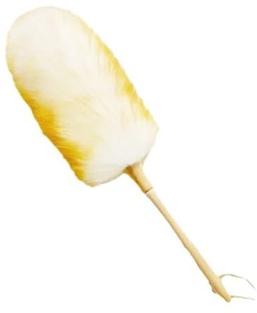 Lot de 2 plumeaux en pure laine de mouton pour dépoussiérage - Ultra douce 100 % laine de mouton naturelle, absorption efficace de la poussière, design flexible pour la maison, les meubles, les coins