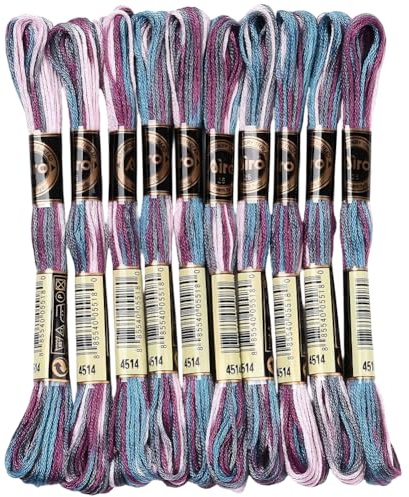 CABODYALS 10 Knäuel 80 m 6 Stränge Farbverlauf Kreuzstichgarn Bunte Sticktwist Freundschaftsarmband Schnurgarn Armbänder Fäden In Großpackung Zum Nähen von Hand Stricken Basteln Nähen Heimwerken