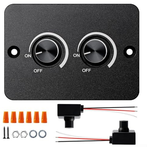 Interruptor de atenuación LED de doble banda CC de 12 V con puerto de carga rápida USB, función de memoria, parpadeo: rango de atenuación del 1% al 100%, carcasa de aluminio, para caravanas, camiones
