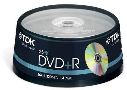 TDK T19443 16x DVD+R - Cakebox 25 Pack