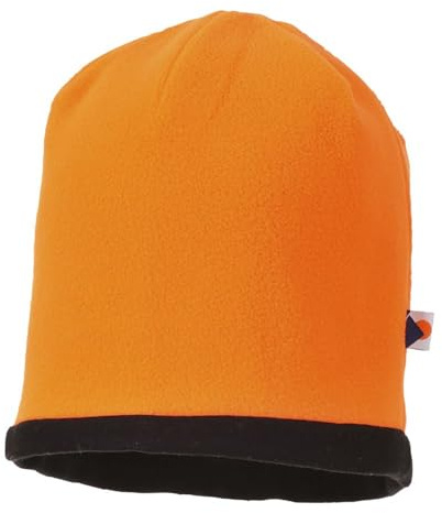 Portwest Reversible Hi-Vis Beanie Hat, Size: One Size, Colour: Orange/Black, HA14OBR