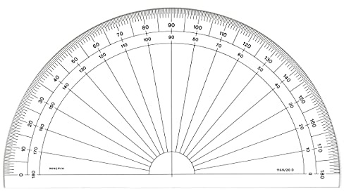 Minerva - Goniometro 180°, 20 cm, trasparente