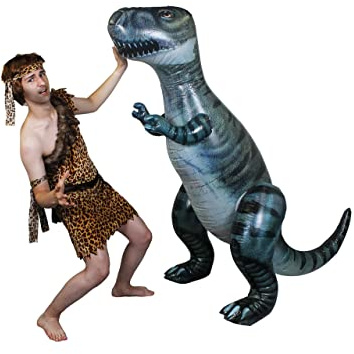 I LOVE FANCY DRESS LTD Giant Inflatable T-Rex Prop - 6 Feet Long From Top to Tail (1.8m) - Blow Up Blue Dinosaur - Perfect for Kids Parties (Pack of 1)