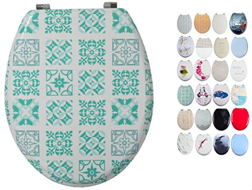 MSV WC Sitz Toilettendeckel MDF HolzkernSintra Scharniere aus Edelstahl - hochwertige und stabile Qualität