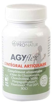 AGYflex L’INTEGRAL ARTICULAIRE – Complément alimentaire articulations – Glucosamine, Chondroïtine, MSM, Harpagophytum, Vitamines C et D, SOD – 60 gélules – Fabriqué en France