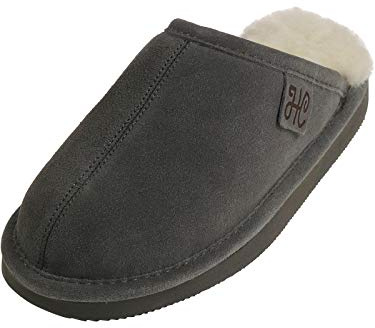 Harrys-Collection Lammfell Hausschuhe - 100% Merino Pantoffeln für Damen & Herren - Atmungsaktiv & Durchblutungsfördernd - Leder Hausschuhe