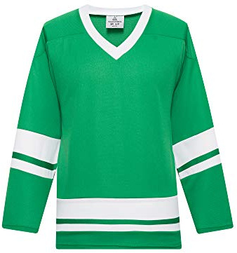 EALER H400 Series Blank Ice Hockey Practice Jersey League Jersey for Men and Boys - Senior and Junior - Adult and Youth Kelly/White