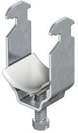 OBO Bettermann 1160222 Schelle auf einfachem Profil, Kunststoff-Klemme, feuerverzinkt, 16 mm-22 mm, Box mit VE100 Stück