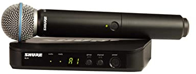 Shure BLX24/B58 UHF - Sistema de micrófono inalámbrico UHF Iglesia, Karaoke, Voz - Duración de la batería de 14 Horas, Alcance de 300 pies | Incluye micrófono Vocal de Mano Beta 58A,