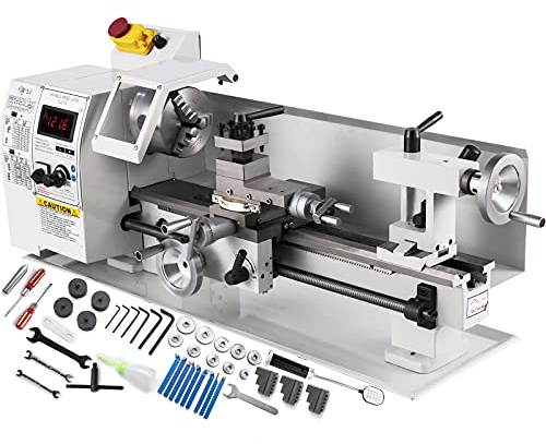 VEVOR Metalldrehmaschinen 8x14 Zoll Mini Drehmaschine 210x350mm, Drehmaschine Metall Klein Mini Drehbank mit Gewindebereich von 10-44 TPI