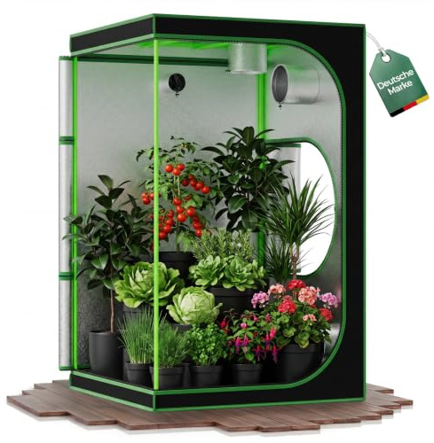 Grow Zelt für Pflanzen Zuchtzelt Gewächshaus Grow Schrank Kingpower | 120x120x200 cm, Anzucht, Box, Garten, Gemüse, Kräuter, Indoor, Blumen, Tomaten, Hydro Green
