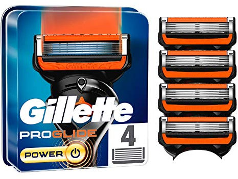 Gillette ProGlide Power Razor Blades, 4 Replacement Blades for Men's Wet Razors with 5-Blade Blade, Pack of 4