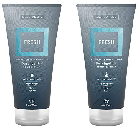 2er Pack Dresdner Essenz Duschgel & Shampoo Men's Choice Fresh 2 x 200 ml Duschbad vegan