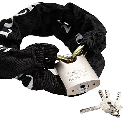 Heavy Duty Motorbike Cycle Chain Lock Padlock for Motorcycle Bike Bicycle Door Gate Fence Safety & Security Accessories (Steel Dia.8mm Chain Length 1.1M)
