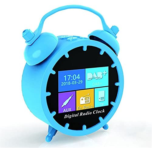 Mini Dab/Dab Radio Portatile Fm Clock Radio? Lettore musicale Bluetooth ricaricabile con Tf Card Full Color Lcd Sn (blu)