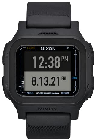 NIXON Regulus Expedition A1324 - All Black - 100M Water Resistant Digital Sport Watch (47.5 mm Watch Face, 24mm PU/Rubber/Silicone Band)