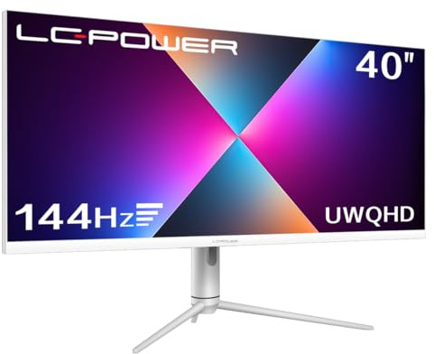 LC-POWER 40 Gaming Monitor - Ultra WQHD 3440x1440, 144 Hz, HDR 600, IPS-Panel, AMD FreeSync Premium, USB-C, Höhenverstellbar, Pip/PbP, LC-M40-UWQHD-144