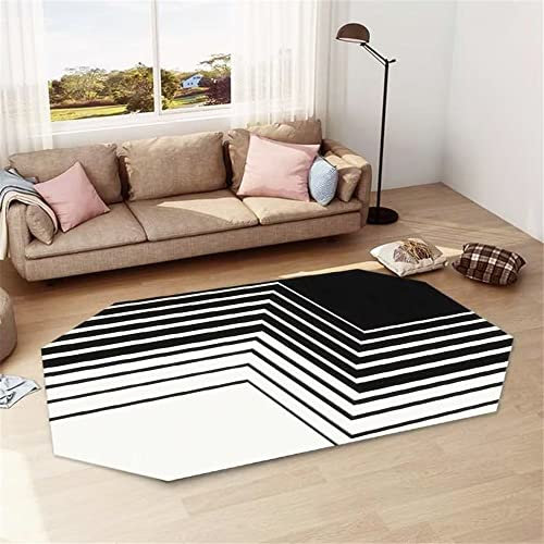 DJHWWD Kinderzimmer Teppich Teppichs Alon Grauer Falt Draht Nadel Streifen Muster Ovaler Teppich Studie Rutsch Fest Teppich Oudoor 180X250Cm XXL Teppich 5Ft 10.9''X8Ft 2.4''