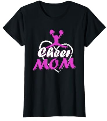 Cheer Mom | Gymnastik Cheerleading | Cheerleader T-Shirt Schwarz XS Unisex-Erwachsene Frauen Crew-Neck Kurzarm