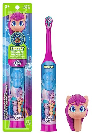 Firefly Clean N' Protect My Little Pony Power Toothbrush with 3D Character Cover, Soft Bristles, Battery Included, Ages 3+