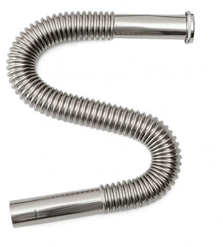 LSSEDA Drain Hose,Replacement Drain Hose,Stainless Steel Flexible Sink Pipe Washbasin Sewer Pipe Deodorant Basin Extension Tube S Trap Drain Hose for Dishwasher,(Color:Silver)