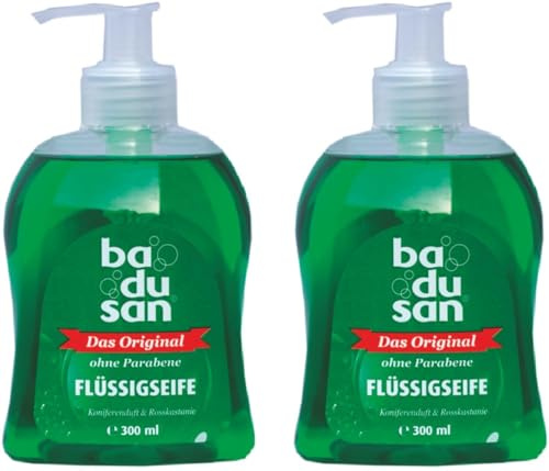 Badusan Flüssigseife Original – 2er Pack (2 x 300 ml) – milde Handseife mit frischem Duft – Nachfüllbar – sanfte Reinigung für alle Hauttypen