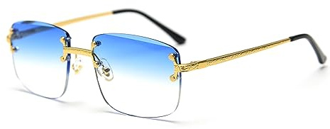kachawoo Rimless Gradient Sonnenbrille Für Frauen Retro Quadrat Sonnenschirme Männer Mädchen Rahmenlose Gläser Mode Luxus Brillen